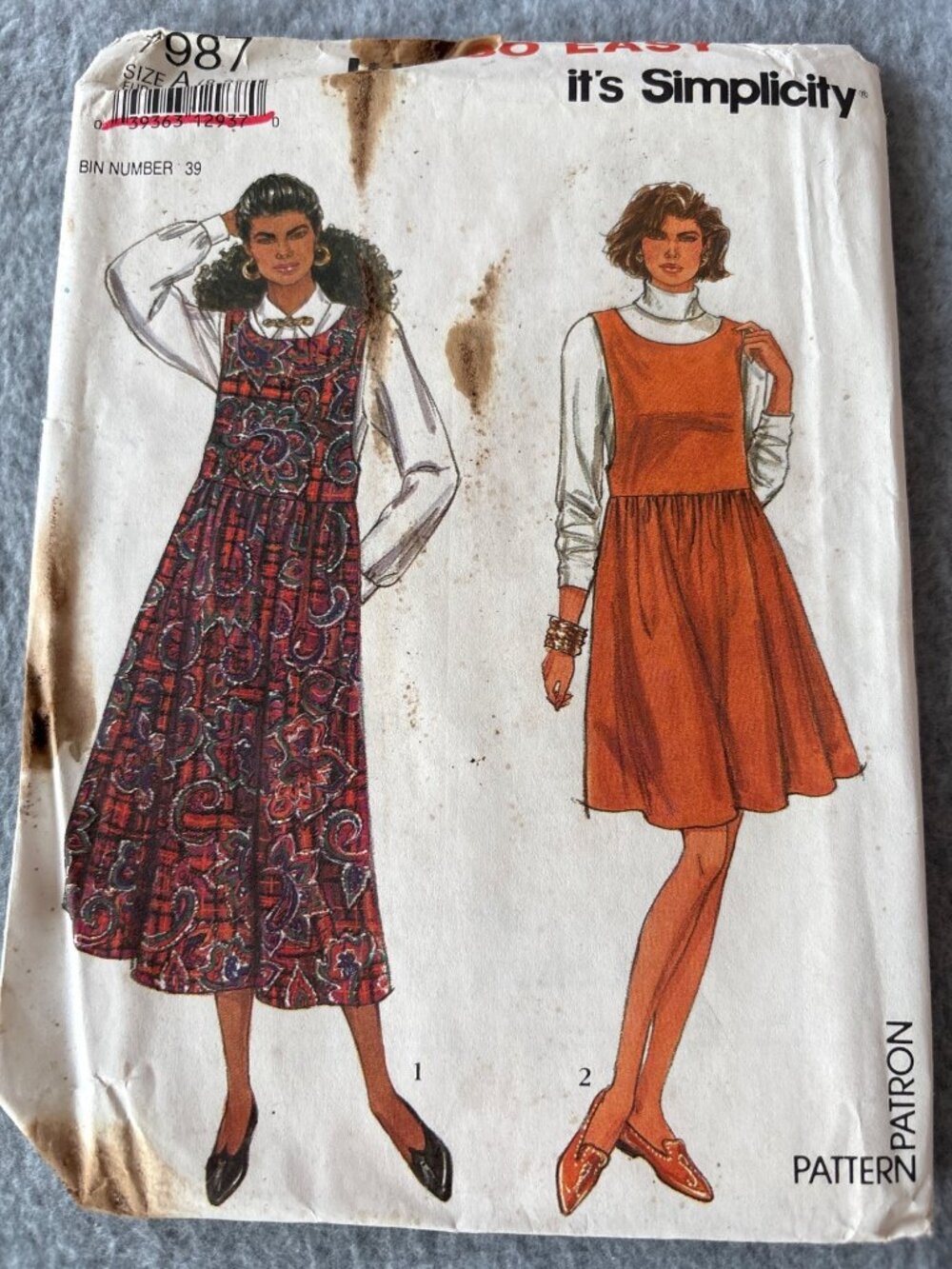 Simplicity Misses Jumper Sewing Pattern 7987 Size 8 10 12 14 16 18 20 Uncut